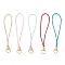 Polyester Metallic Thread for Making Mobile Straps, with 304 Stainless Steel Jump Rings, Golden, Mixed Color, 70mm