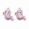 Alloy Enamel Pendants, Ghost, Light Gold, Lilac, 19.2x19.5x2.7mm, Hole: 1.6mm