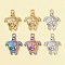6Pcs 3 Colors 201 Stainless Steel Pendants, Tortoise with Starfish Charms, Mixed Color, 23.5x18x3mm, Hole: 2.5mm, 2pcs/color