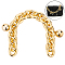 1Pc Aluminum Bag Cable Chain, with Round Ball Charm, Purse Strap Accessories, Golden, 29.5cm