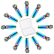 12Pcs Rectangle Zinc Alloy Replacement Zipper Sliders, for Luggage Suitcase Backpack Jacket Bags Coat, Colorful, 2.6x0.7x0.75cm