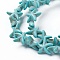 Synthetic Turquoise Beads Strands, Dyed, Starfish/Sea Stars, Turquoise, 13.5~14x13.5~14x4.5mm, Hole: 1mm, about 36~40pcs/strand, 14~14.5 inch
