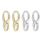 4Pcs 2 Colors Brass Spring Gate Rings, Oval, Platinum & Golden, 21x9x7mm, Hole: 5.5x4.5mm, 2pcs/color