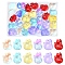 30Pcs 6 Colors Transparent Spray Painted Glass Pendants, Fox, Mixed Color, 18x14x7mm, Hole: 1mm, 5pcs/color