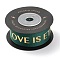 Polyester Grosgrain Ribbons, with Single Face Golden Hot Stamping, for DIY Gift Packing, Flower Packaging, Word Love is Eternal, Sea Green, 1 inch(25mm), 10 yards/roll(91.44m/roll)