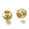 Brass Micro Pave Clear Cubic Zirconia Beads, Lead Free & Cadmium Free, Rack Plating, Long-Lasting Plated, Column, Real 18K Gold Plated, 8x6mm, Hole: 3.5mm