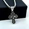 Ancient Greek Mythology Stainless Steel Religion Jesus Cross Pendant Punk Necklaces for Men, Stainless Steel Color