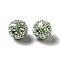 Polymer Clay Rhinestone Beads, with Imitation Gemstone Chips, Round, Green, 16x17mm, Hole: 1.8mm