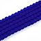 Transparent Glass Beads Strands, Round, Frosted, Blue, 4~4.5mm, Hole: 0.9mm, about 105~106pcs/strand, 14.96~15.16''(38~38.5cm)