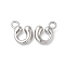 Brass Charms, Real Platinum Plated, Letter U, 12x10x3.5mm, hole: 2.5mm