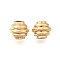 Brass Beads, Cadmium Free & Nickel Free & Lead Free, Groove Barrel, Real 18K Gold Plated, 5x4mm, Hole: 1.5mm