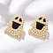 Brass ABS Imitation Pearl Stud Earrings, Cadmium Free & Lead Free, Rack Plating, with Enamel, Ghost, Real 18K Gold Plated, 21.5x20mm