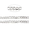 Brass Curb Chains, Figaro Chains, Soldered, Long-Lasting Plated, with Spool, Real Platinum Plated, Links: 8x5.5x1mm and 13x5x1mm, about 16.4 Feet(5m)/roll