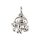 Brass Micro Pave Cubic Zirconia Pendants, with Jump Ring, Sea Animals Charms, Rack Plating, Long-Lasting Plated, Lead Free & Cadmium Free, Platinum, Jellyfish, 11x9x2mm, Hole: 3mm
