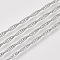 Soldered Brass Covered Iron Singapore Chains, Water Wave Chains, with Spool, Platinum, 2x1x0.2mm, about 328.08 Feet(100m)/roll