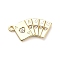 Brass Micro Pave Cubic Zirconia Pendants, Playing Card Charms, Rack Plating, Long-Lasting Plated, Lead Free & Cadmium Free, Real 18K Gold Plated, 23x12.5x3mm, Hole: 1.6mm