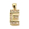 Rack Plating Brass Micro Pave Cubic Zirconia Pendants, Long-Lasting Plated, Lead Free & Cadmium Free,Real 18K Gold Plated, Letter Charms, Letter E,  15.5x9x2mm Hole: 5x3mm