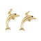 Brass Micro Pave Cubic Zirconia Pendants, with Jump Ring, Sea Animals Charms, Rack Plating, Long-Lasting Plated, Lead Free & Cadmium Free, Real 18K Gold Plated, Dolphin, 18.5x19x2mm, Hole: 3mm