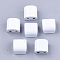 Spray Painted Alloy Multi-Strand Links, For Tile Elastic Bracelets Making, Semicircle, White, 8x8x6mm, Hole: 1.2mm