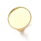 Adjustable 304 Stainless Steel Finger Rings Components, Pad Ring Base Findings, Flat Round, Real 18K Gold Plated, Tray: 18mm, Inner Diameter: 17mm