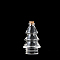 Christmas Clear Glass Wishing Bottles, Beads Containers, with Cork Stopper & Price Tags, Christmas Tree, 6.5x9.9cm, Inner Diameter: 1.6cm