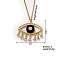Fashionable Eye Brass Pendant Necklace, Hip-hop Trendy Cute Versatile Eye-catching Necklace, Golden, 15.75 inch(400mm)