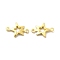 Brass Connector Charms, Cadmium Free & Lead Free, Long-Lasting Plated, Star Links, Real 24K Gold Plated, 12.5x8x1mm, Hole: 1mm