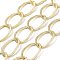 Oxidation Aluminum Textured Curb Chains, Unwelded, with Spool, Golden, 40x27x2.5mm, about 32.81 Feet(10m)/Roll