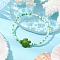 Handmade Glass Seed and Synthetic Turquoise Beaded Strtch Bracelets for Children, Turtle, Lime, Inner Diameter: 2-1/8 inch(5.35cm)