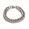 Tarnish Resistant 304 Stainless Steel Curb Chain Bracelets, with Lobster Claw Clasps, Stainless Steel Color, 8-5/8 inch(220mm), 13x4mm