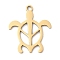 201 Stainless Steel Pendants, Tortoise Charm, Laser Cut, Real 18K Gold Plated, 17.5x15.5x1mm, Hole: 1.5mm