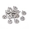 Non-Tarnish 201 Stainless Steel Charms, Flat Round with Word Love, Stainless Steel Color, 14x12x1mm, Hole: 1.5mm