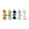Gemstone Pendants, Round, 30x11x8.5mm, Hole: 2x2.5mm, 5pcs/set