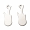 Non-Tarnish 201 Stainless Steel Pendants, Stamping Blank Tag, Laser Cut, Guitar, Stainless Steel Color, 21.5x8x1mm, Hole: 1.6mm