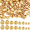 Beebeecraft 1 Box 120Pcs 4 Style Textured Solid Round Beads 18K Gold Plated Brass Geometry Cube Round Golden Spacer Beads for Bracelets Making DIY Necklaces Jewellery Crafts