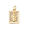 Brass Micro Pave Clear Cubic Zirconia Pendants, Cadmium Free & Nickel Free & Lead Free, with Enamel and Jump Ring, Real 18K Gold Plated, Rectangle, 15x10x2mm, Hole: 3mm