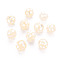 Resin Beads, with Natural White Shell, Round, Champagne Yellow, 7.5~8.5mm, Hole: 1mm