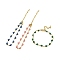 Enamel Heart Link Chain Bracelet, PVD Vacuum Plating Golden 201 Stainless Steel Bracelet, Mixed Color, 6-3/4 inch(17.3cm)