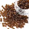 Glass Seed Beads, Frosted Colors, Round, Coconut Brown, 4mm, Hole: 1~1.5mm, about 4500pcs/pound