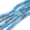 Natural Imperial Jasper Beads Strands, Cuboid, Dyed, Deep Sky Blue, 13~13.5x4.2~4.5x4.2~4.5mm, Hole: 1.2mm, about 28~30pcs/strand, 14.96 inch~15.16 inch(38~38.5cm)
