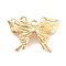 Brass Pendants, Nickle Free, Butterfly, Real 18K Gold Plated, 18x26x2mm, Hole: 2mm