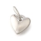 Brass Pendants, Heart Charms, with Jumping Ring, Long-Lasting Plated, Cadmium Free & Lead Free, Rack Plating, Platinum, 6.5x6.5x2.5mm