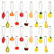 2 Sets Resin Keychain with Bead Ball Chain, Fruit Theme Pendant Keychain, Mixed Color, 65~85mm, 11pcs/set