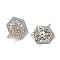 Brass Micro Pave Clear Cubic Zirconia Twister Clasps, Cadmium Free & Lead Free, Hexagon, Long-Lasting Plated, Platinum, 19.5x14.5x7.5mm, Hole: 1.5mm, Inner Diameter: 5x8mm