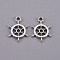 Tibetan Style Alloy Helm Pendants, Cadmium Free & Nickel Free & Lead Free, Antique Silver, 19x14x1mm, Hole: 2mm