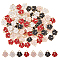 80Pcs 4 Colors  Alloy Enamel Charms, with Crystal Rhinestone, Hibiscus Flower Charm, Light Gold, Mixed Color, 14x12x4mm, Hole: 1.6mm, 20pcs/color
