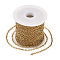 PVD Vacuum Plating 304 Stainless Steel Textured Cable Chains, with Spool, Unwelded, Oval, Golden, 3x2x0.6mm, about 5m/roll