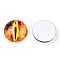 Glass Cabochons, Half Round with Evil Eye, Vertical Pupil, Orange, 20x6.5mm