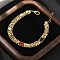 Brass Enamel Heart Links Bracelets for Women, Cadmium Free & Lead Free, Rack Plating, Real 18K Gold Plated, 6-7/8x1/4 inch(17.5x0.7cm)