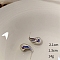 Teardrop Alloy Stud Earrings, Platinum, 21x13mm